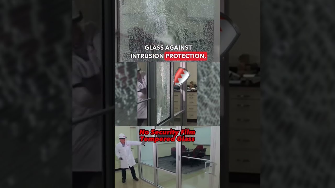 Security Film In Action 3M Ultra Series Demo That Compares It To Glass Breaking Without