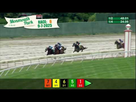 video thumbnail for MONMOUTH PARK 09-07-2025 RACE 6
