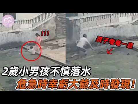 2歲弟弟不慎落水，姐姐哭著大喊求救，危急時大爺跳水營救！#暖心 #暖心故事 #正能量 #淚目 #生活 #溫暖 #社會新聞 #老人 #感動 #暖心時刻