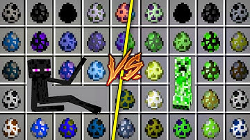 What if You Spawn ALL ENDERMAN EGGS vs CREEPER EGGS BATTLE Minecraft Different Zombies Army Battle