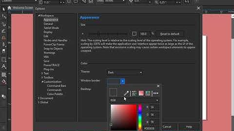 How to change workspace colour in corel draw