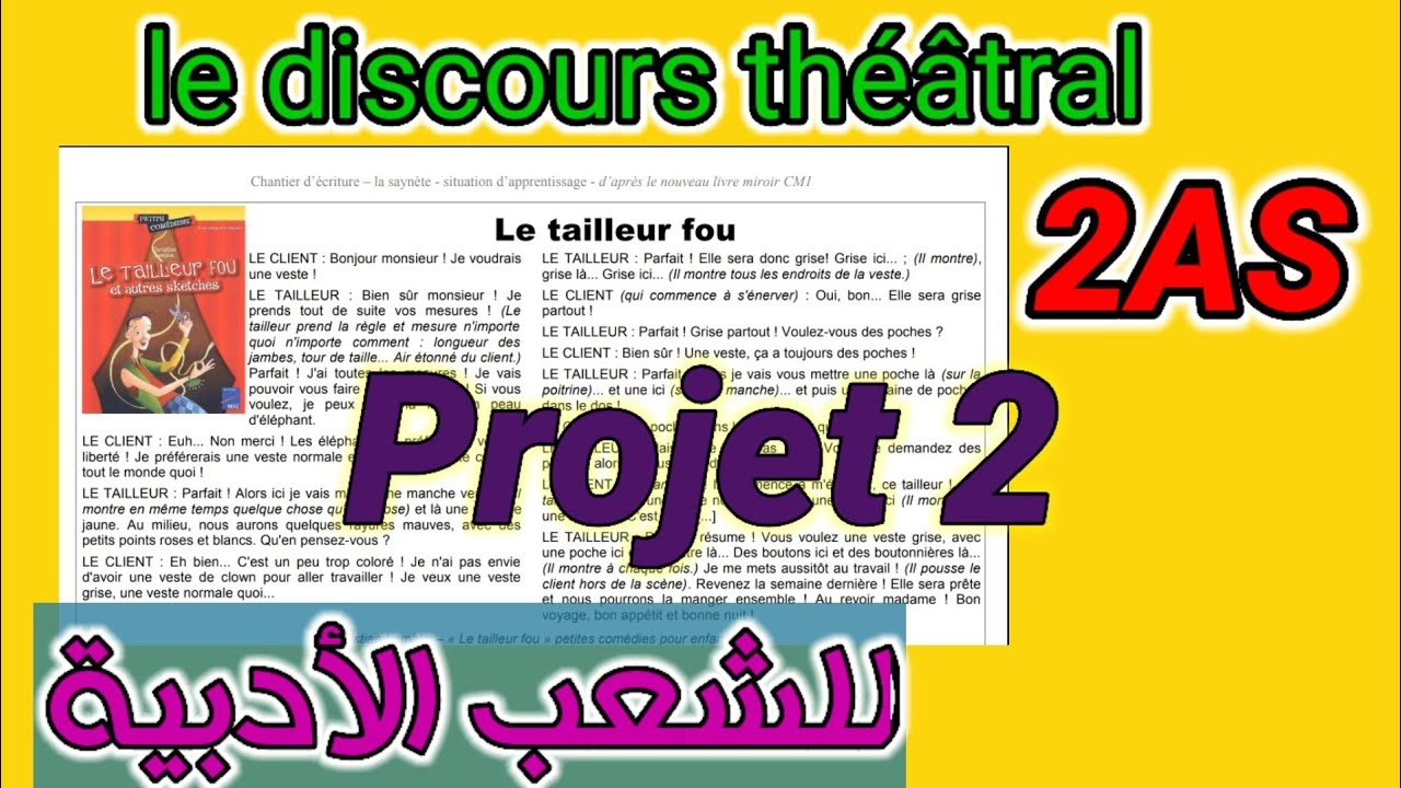 Le discours théâtral (2AS)