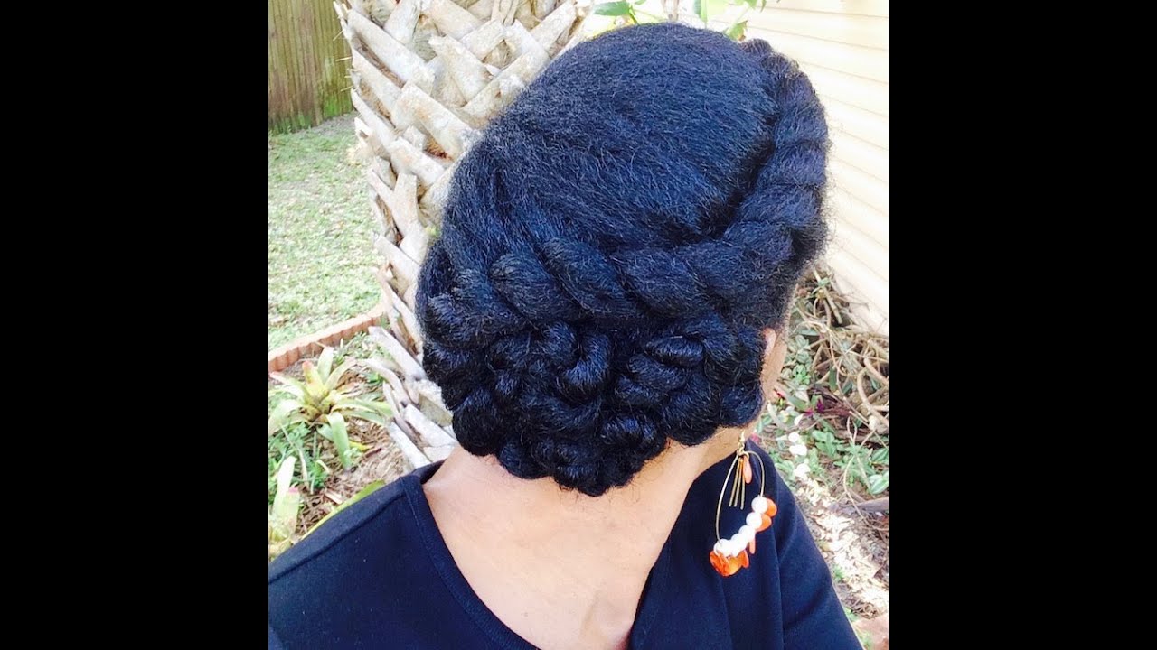 Natural Hair/Asymmetric Flattwist Protectivestyle Updo