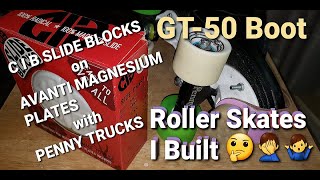 Roller Skates with C I B Slide blocks & Avanti  Magnesium plates