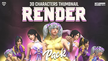BGMI (PUBG)3D Character Render Pack || Bgmi 3d thumbnail pack