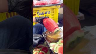 Only$0.5! Thai street Fruits! Watermelon Cutting skills- Thai street food
