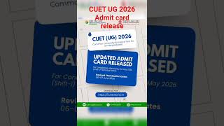 CUET UG 2026 updated admit card released #2026 #education #cuetug #cuetuglatestupdate #cuetug2026