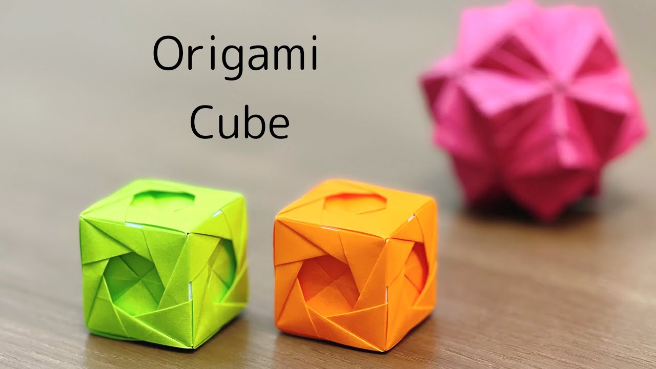 折り紙 渦巻き🌀模様のキューブを作ってみた!作り方/DIY How to make a cube with a swirl pattern. Paper craft.Unit Origami.
