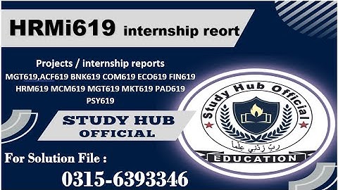 HRMi619 internship report