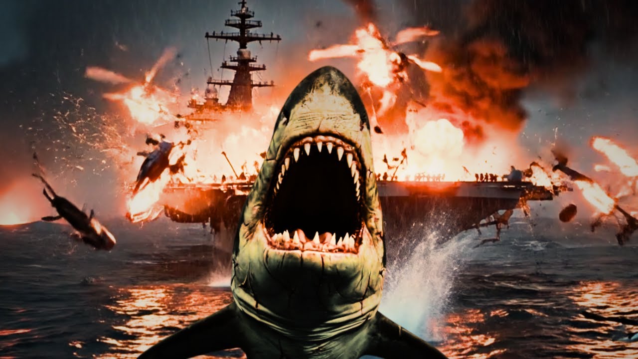 Megalodon vs U.S. Navy – Giant Sea Monster Shark Attack at Sea - YouTube