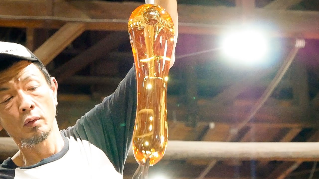 Процесс изготовления стеклянных стержней! Фабрика цветных стержней в Японии