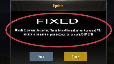 Pubg Mobile Fix Error Code 154140716 Unable Connect to server please try a different network SOLVED