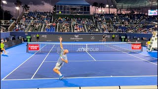 Adrian Mannarino vs Marcos Giron Delray Beach Court Level View Highlights [4K 60fps]