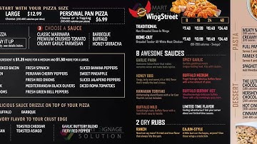 Pizza 2x1 Video Wall Digital Menu Board (Smart Signage Solution)