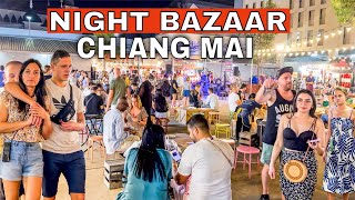 🇹🇭8K - Chiang Mai Night Bazaar | Biggest and Most Beautiful Night Market in Thailand 🍜🛍️