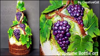 Grapevine bottle art/bottle decoration/ Altered bottle/ Wine bottle craft/Home decoration