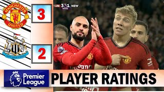 Amrabat & Hojlund Flawless !! Player Ratings: Manchester United 3 - 2 Newcastle !!!