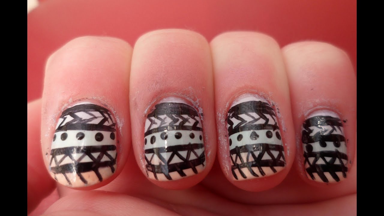Gradient tribal / aztec nail art tutorial HD :)