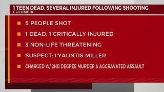 Teen killed, 4 injured after shootout in Columbia