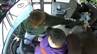 Boy stops school bus after driver suffers medical emergency in Michigan