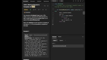Minimum Rounds to Complete All Tasks - Leetcode 2244 - Python #shorts