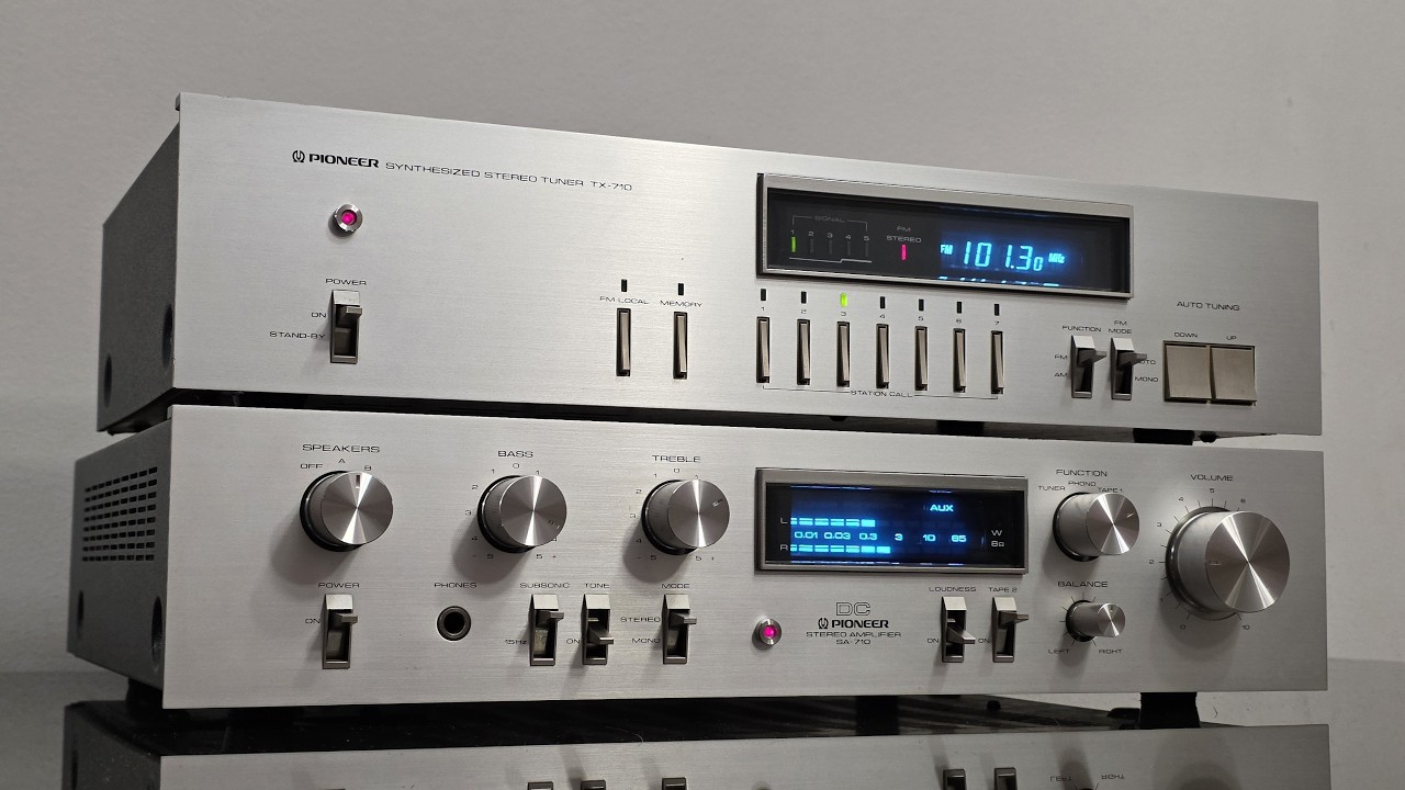 Pioneer SA-710 Stereo Amplifier & TX-710 Stereo Tuner working test
