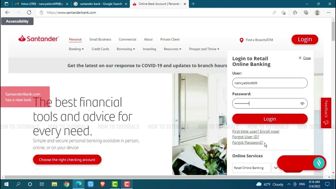 How To Login Santander Bank Online Banking Account 2022 Santander Bank Online Account Sign In