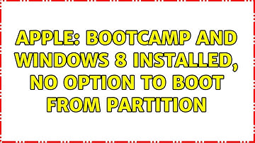 Apple: Bootcamp and Windows 8 Installed, no option to boot from partition (2 Solutions!!)