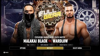 AEW Fight Forever Malakai Black Vs Wardlow Exploding Barbed wire Match
