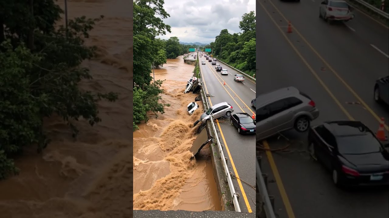 Moment The Bridge Almost Sank Due To Floods Fyp Shorts