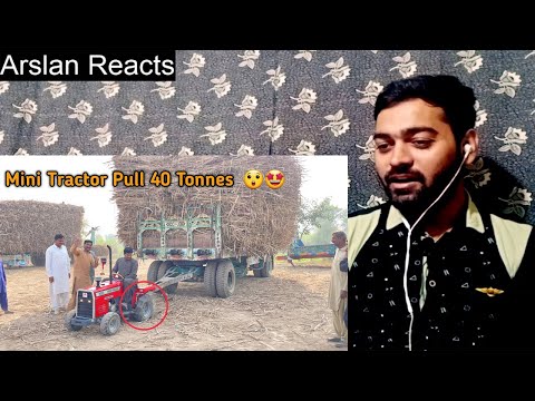 Mini Tractor Pull 40 Tones Sugarcane Load Trailer Reaction