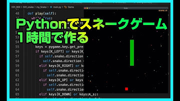 Pythonゲームプログラミング初級【スネークゲーム】。Gameの基礎・アニメーションについて学べます。Python入門 | パイソン初心者 | pygame | snake game