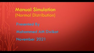 Manual Simulation in Excel - Normal Distribution