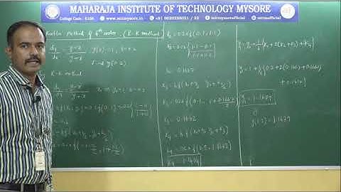 4 Numerical Solutions of Ordinary Differential Equations/18MAT31/3rd Sem/R-K method 4th Order