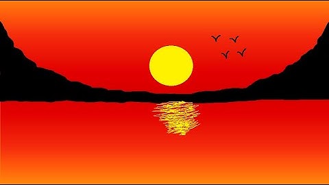 Sunset drawing | Ms paint | Computer drawing in ms paint | Sunset drawing in ms paint |