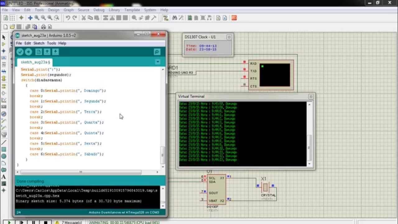 PROTEUS RELÓGIO COM O MÓDULO RTC DS1307 - YouTube