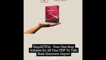 PDF to Tally Bank Statement Import | EazyAUTO4 Excel to Tally
