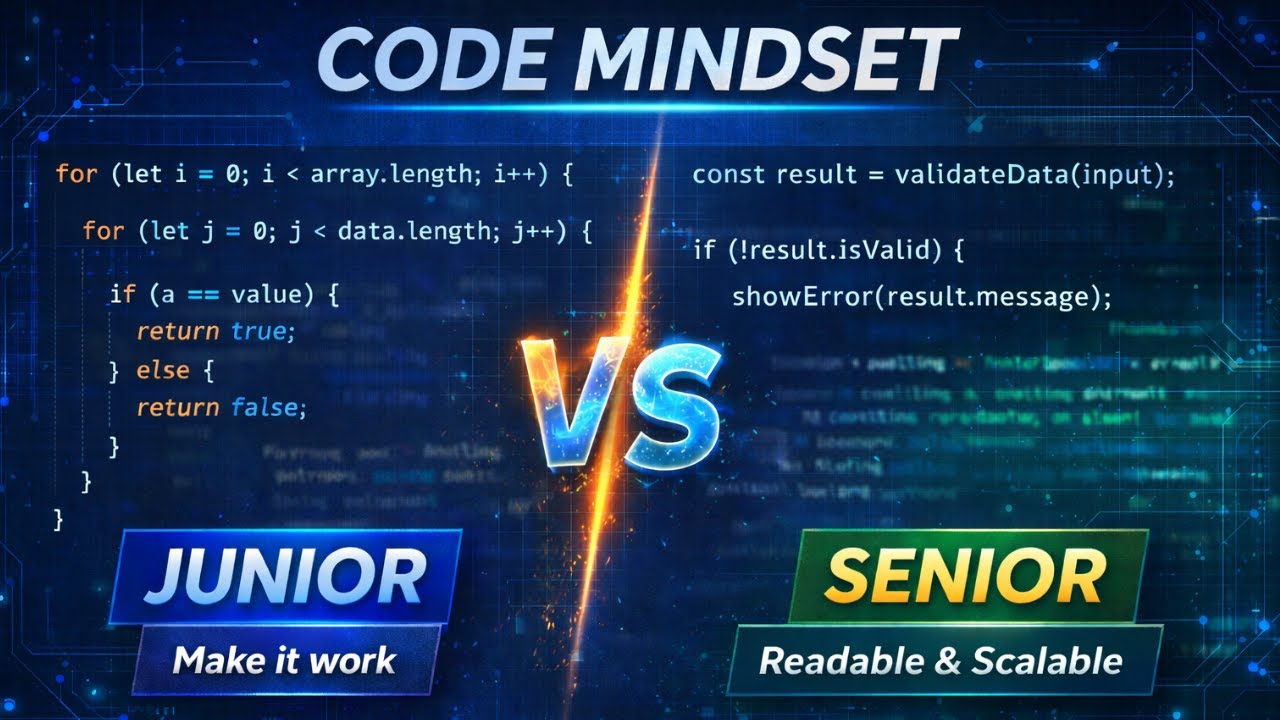 Junior vs Senior Code – The Mindset Difference Explained - YouTube