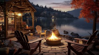 Peaceful Lakeside Haven: Cozy Crackling Fire Sounds for Deep Relaxation and Stress Relief