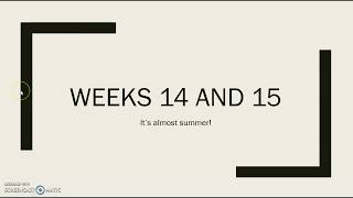 Week 14 Lecture