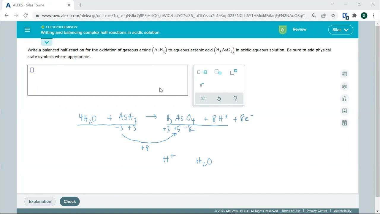 Writing And Balancing Complex Half-reactions In Acidic Solution