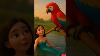 parrot help a mermaid 😭 #sad #parrot #shortsfeed #moralstories #ai #cartoon #birds