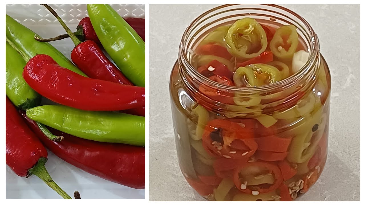 Pickled Chillies 🌶 Quick and Easy To Make Oil Free Pickled Chillies YouTube