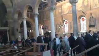 Bomb blast inside Coptic Christian cathedral in Cairo kills at least 22 people. Egypt