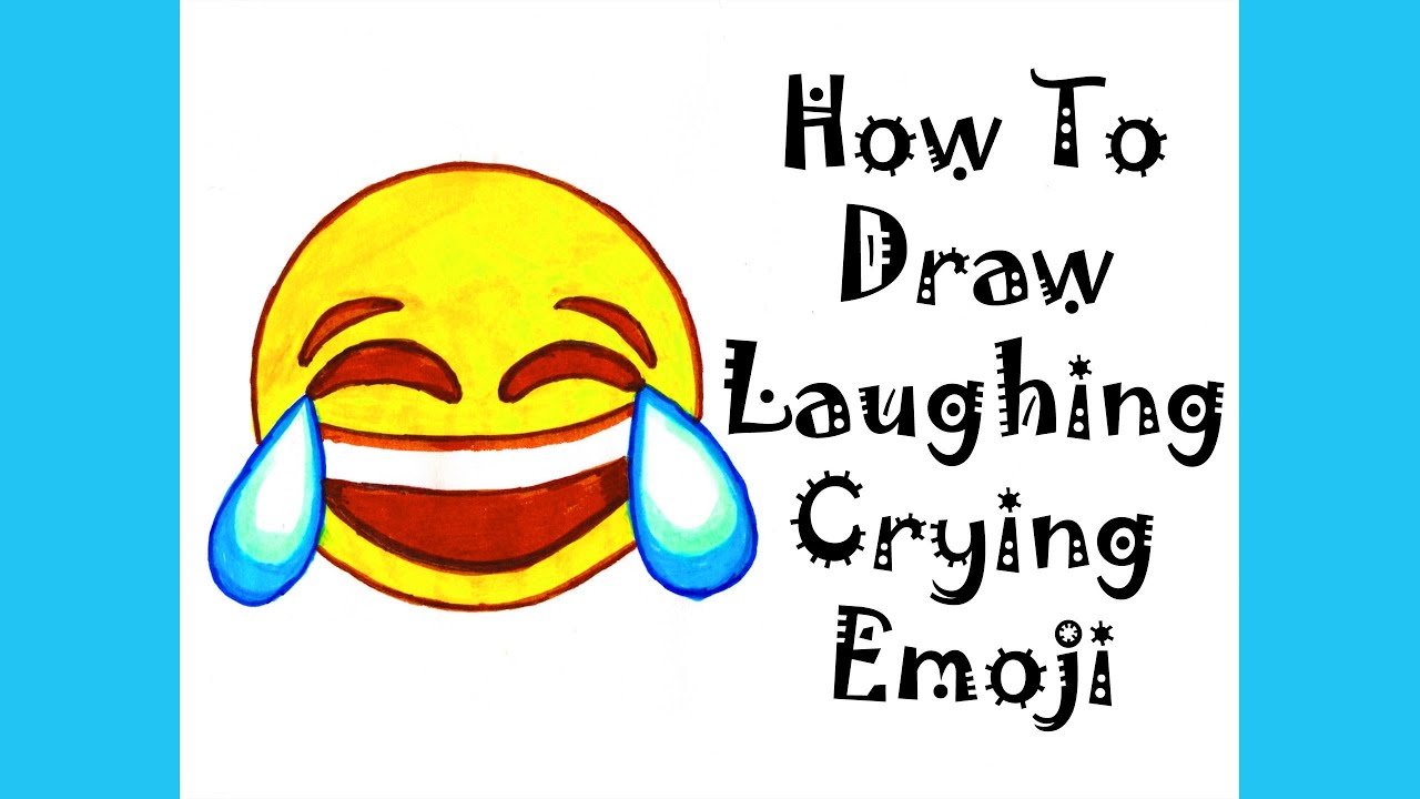 How to Draw Laughing Crying Emoji Step by Step Tutorial for Kids. Guided Drawing