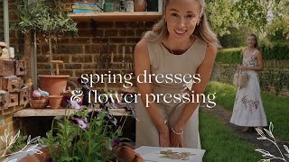 OUR SECRET COTSWOLDS FAVOURITES \& Spring Dress Try On \& Flower Pressing in the Greenhouse 🌱🤍