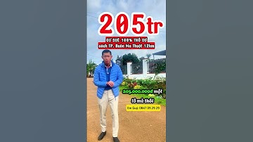 Đất Đắk Lắk giá 205tr, 100% thổ cư, BÁN lô đất Cư Suê, cách TP. BUÔN MA THUỘT 12km, Cư M