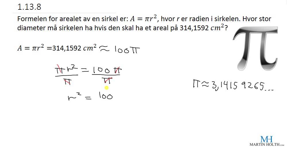 Matematikk 1P - Prøveoppgaver - Formler - 1.13.8