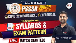 Syllabus &amp; Exam pattern PSSSB JE Adv 7 of 2026 Civil, Electrical &amp; Mechanical