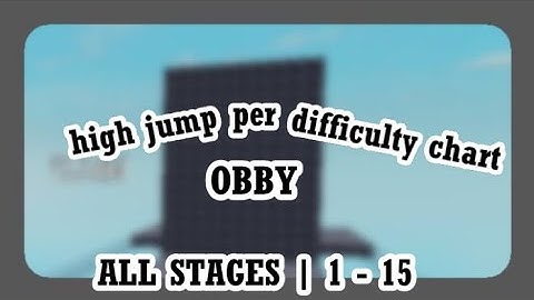 High jump per difficulty chart obby ALL STAGES | 1 - 15